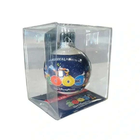 VTG Walt Disney World 2003 Glass Christmas Ornament Mickey Minnie Donald Goofy - Picture 5 of 7